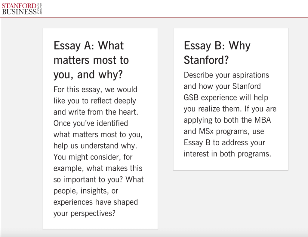 Stanford GSB Essays: Strategy on Writing What Matters Most