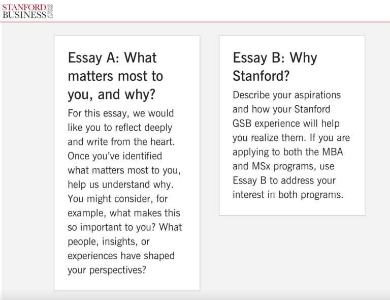 stanford gsb optional essays